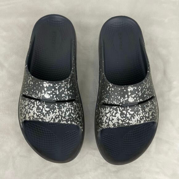 OOfos OOahh Luxe Slide Sandal M7 W9 Limited Edition Recovery Shoe Prosecco Pop - Picture 1 of 14